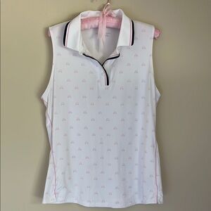 Vineyard Vines Cream Fitted Polo Tank